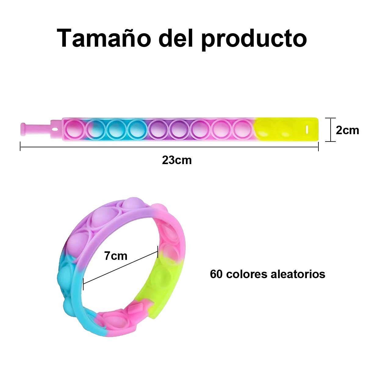 DEKANO - 60 Pulseras Antiestres Juego Para Niños Silicona De Comida