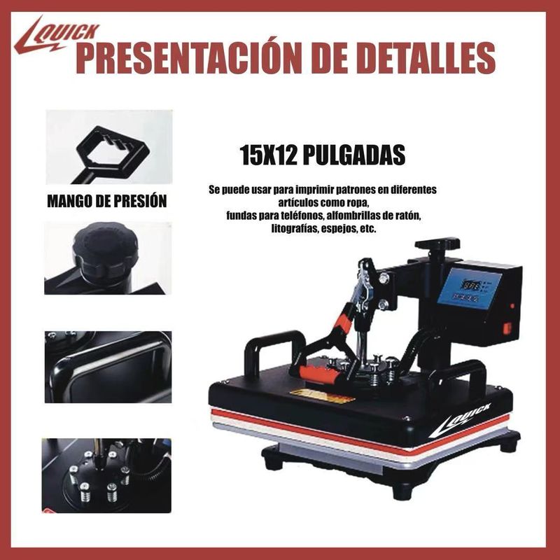 QUICK - Quick 8 En 1 Máquina Sublimación Estampadora