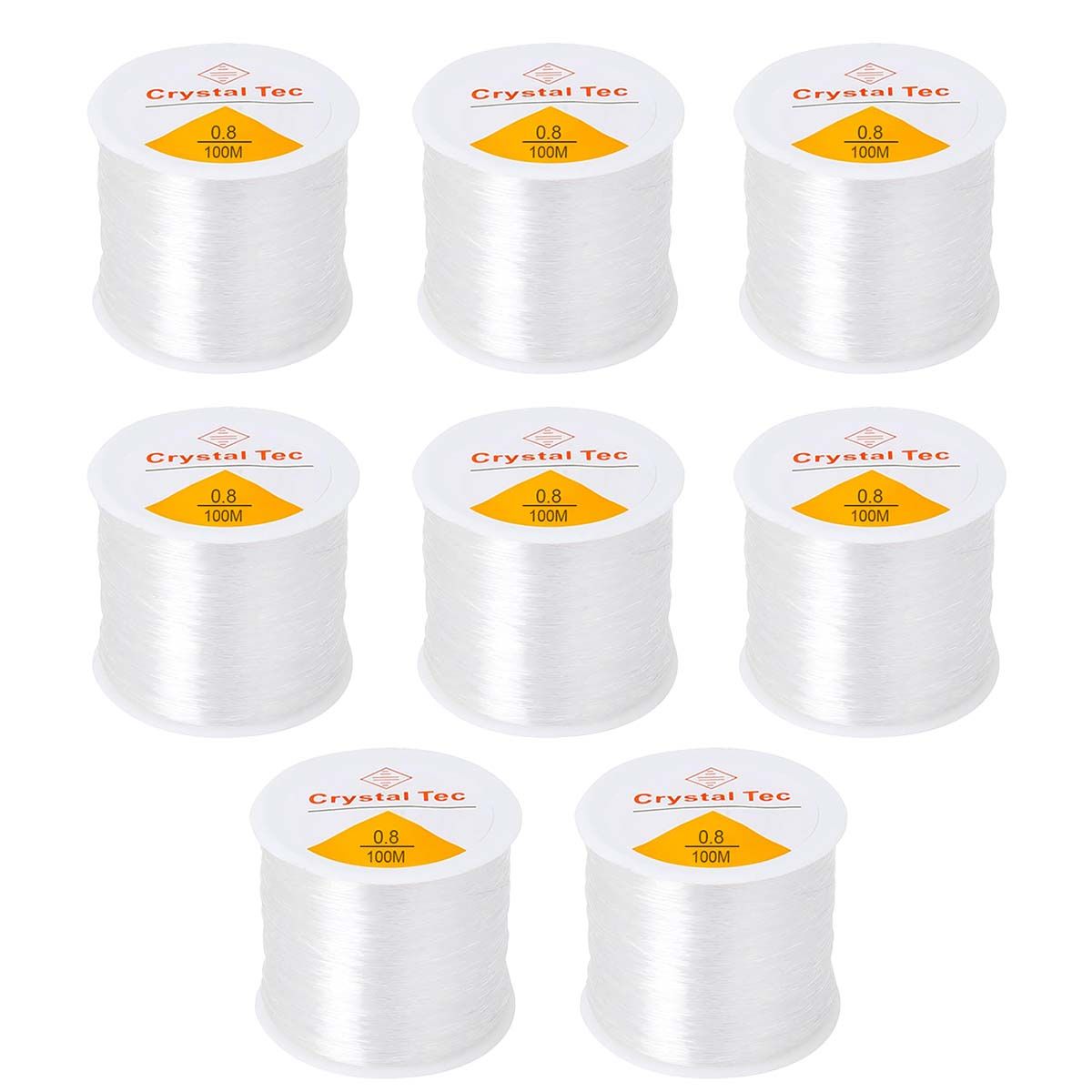 DEKANO - Hilo Elastico Para Pulsera 0.8 Mm Transparente 800 Mtrs