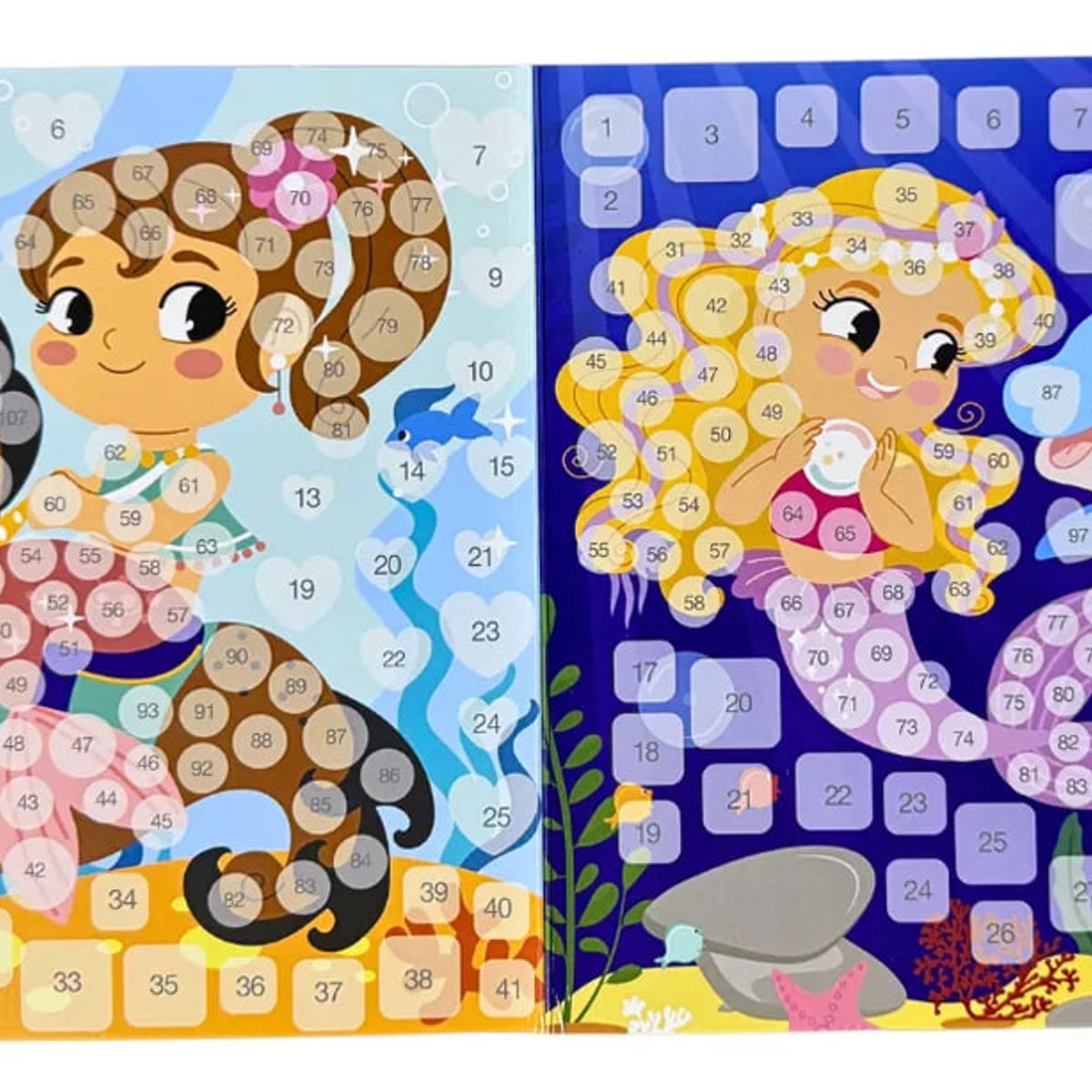 ADETEC - Set Mosaicos Didácticos Con Stickers Para Rellenar Sirenas