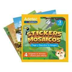 ADETEC - Set Mosaicos Didácticos Con Stickers Para Rellenar Animales