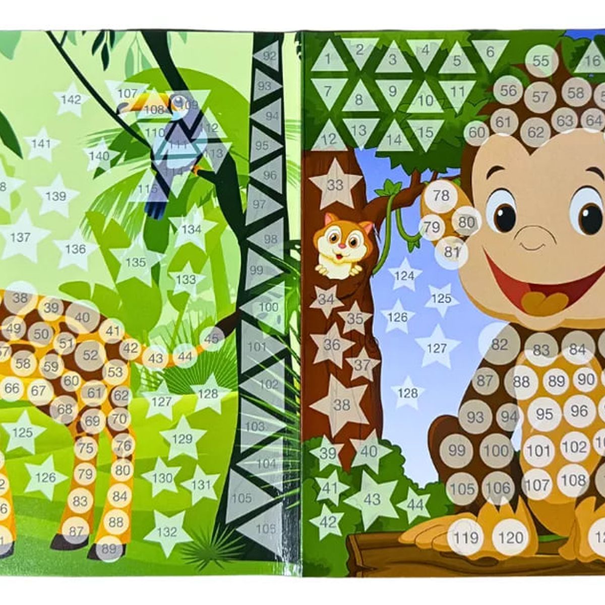 ADETEC - Set Mosaicos Didácticos Con Stickers Para Rellenar Animales