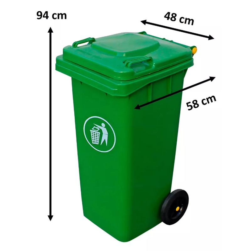GENERICO - Contenedor De Basura 120 Litros Color Verde
