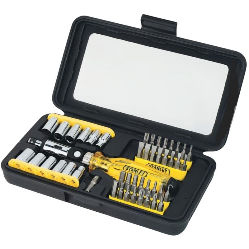 STANLEY - Juego Destornillador con puntas intercambiables 47 Piezas STANLEY