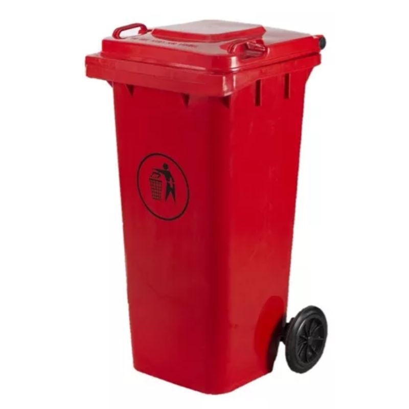 GENERICO - Contenedor De Basura 120 Litros Color Rojo