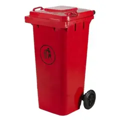 GENERICO - Contenedor De Basura 120 Litros Color Rojo