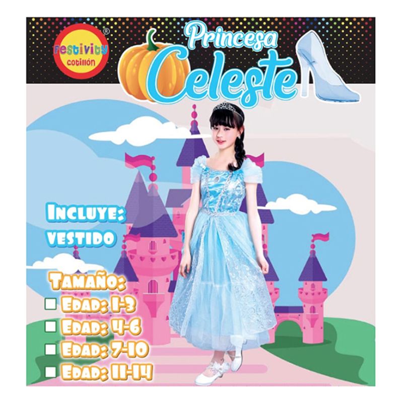 GENERICO - TRAJE PRINCESA CELESTE TALLA 7-10 X1 UNI