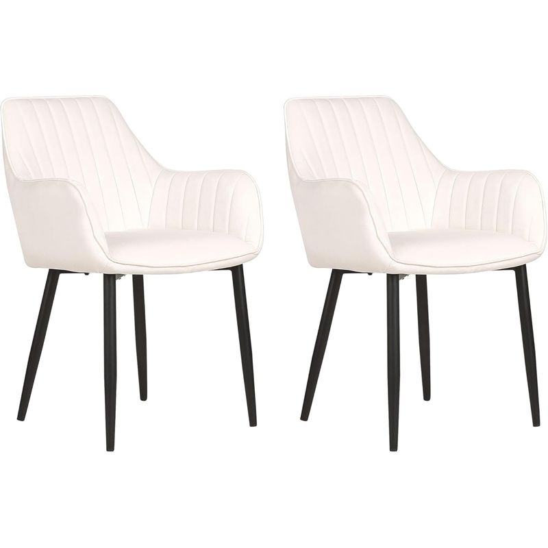 MOBOI - Pack 2 Sillas Butacas Sillón Poltronas Velvet Patas Negras