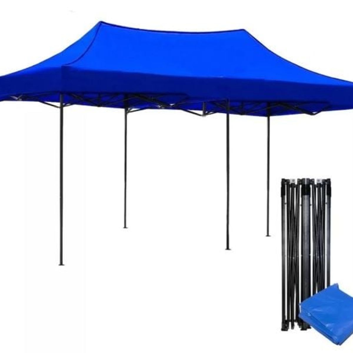 GENERICO - Toldo Plegable con Techo Carpa UV 3x6mts Azul