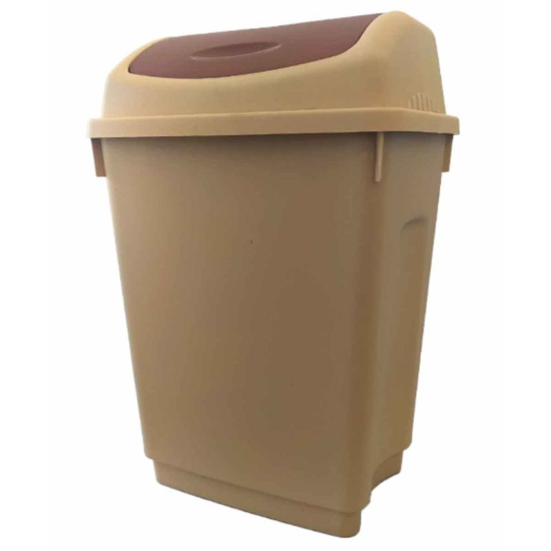 OEM - Basurero con Tapa Vaivén de Plástico 50 litros Beige