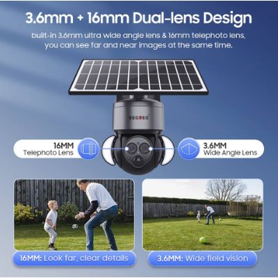 Imagen 2 del producto Cámara De Seguridad Ptz Inalámbrica Solar 4G 6 Mp Exterior Zoom 12x