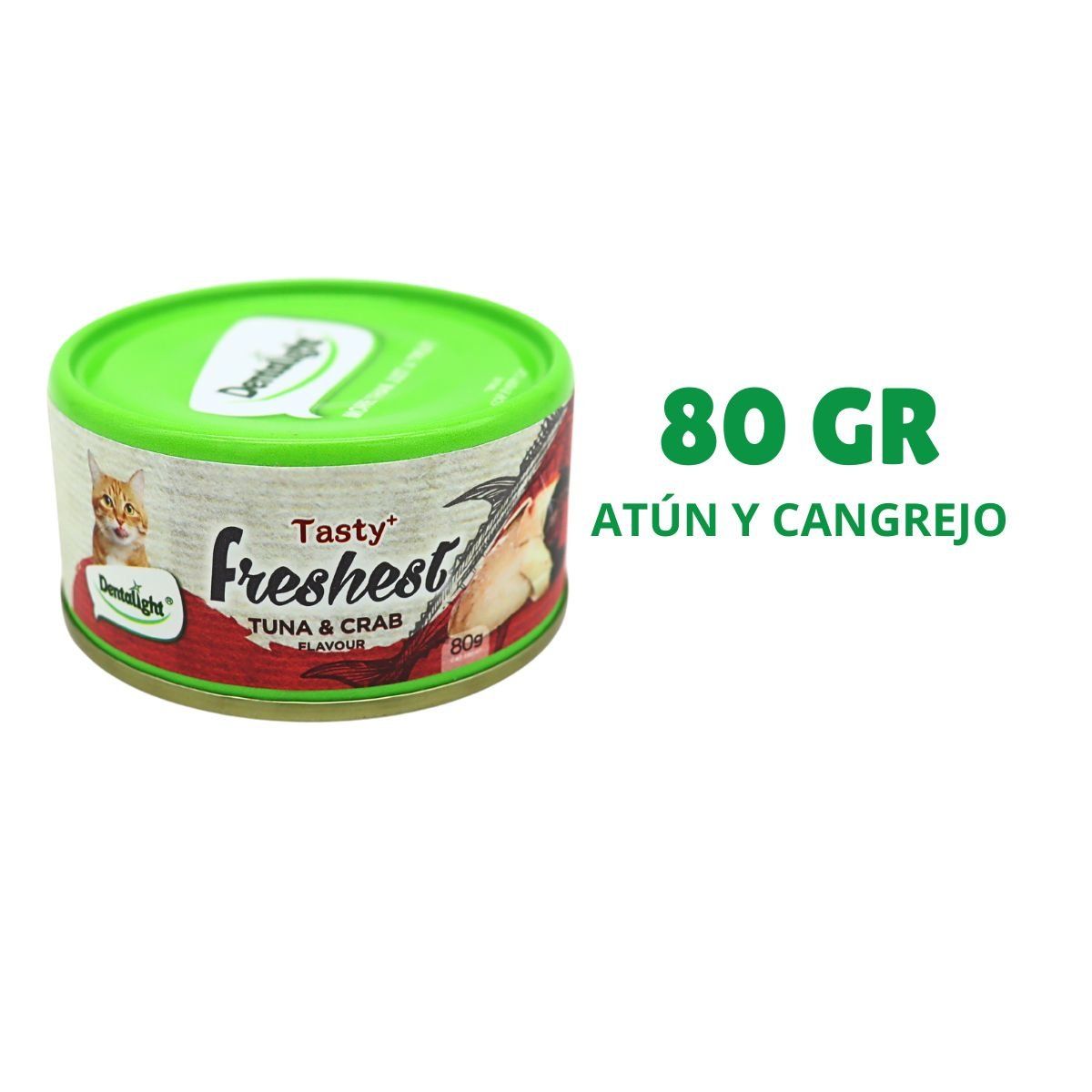 GENERICO - Alimento Húmedo Dentalight Lata Atún Y Cangrejo 80g Gatos