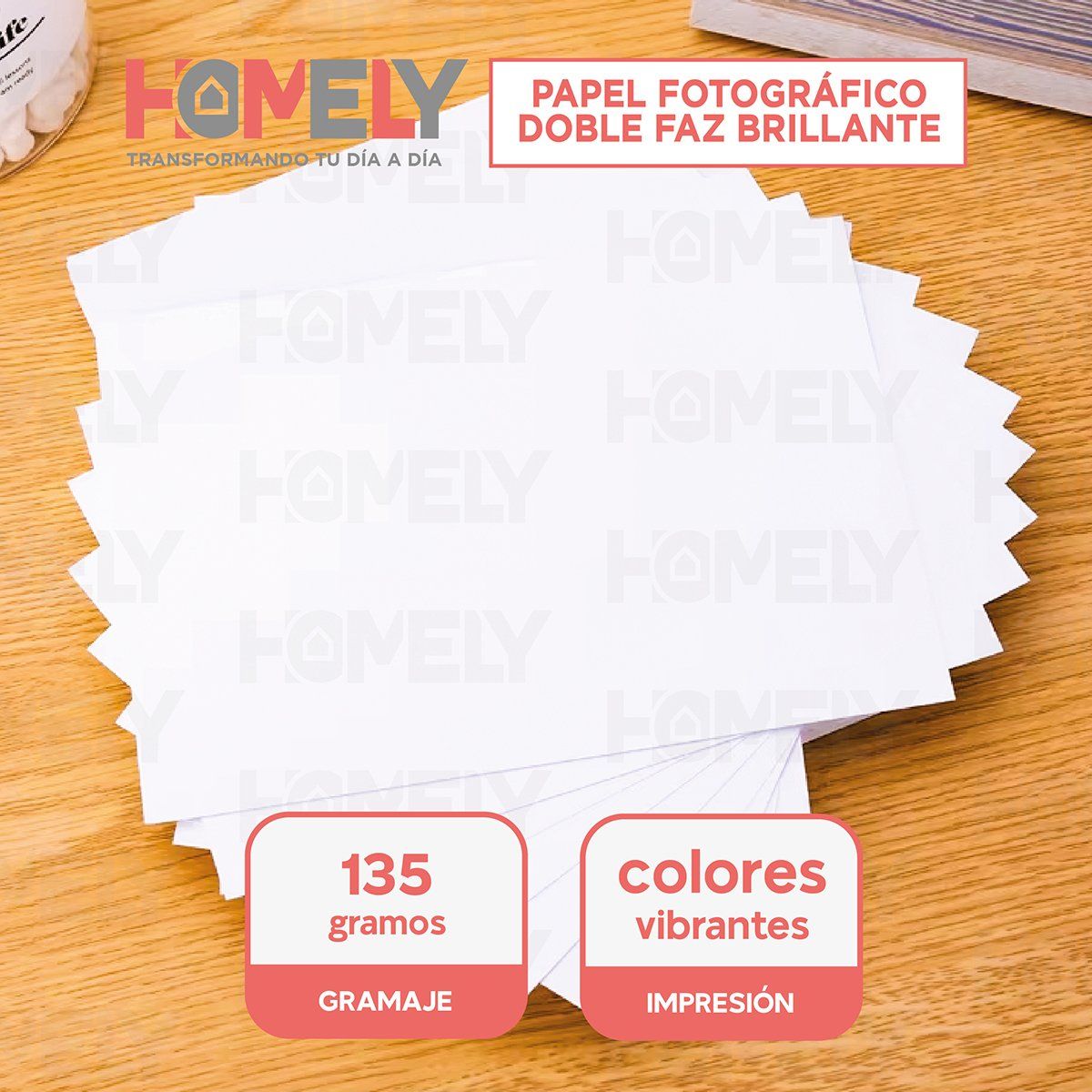 HOMELY - Papel Fotografico A4 Doble Faz Camara Foto Homely 100 Unidad