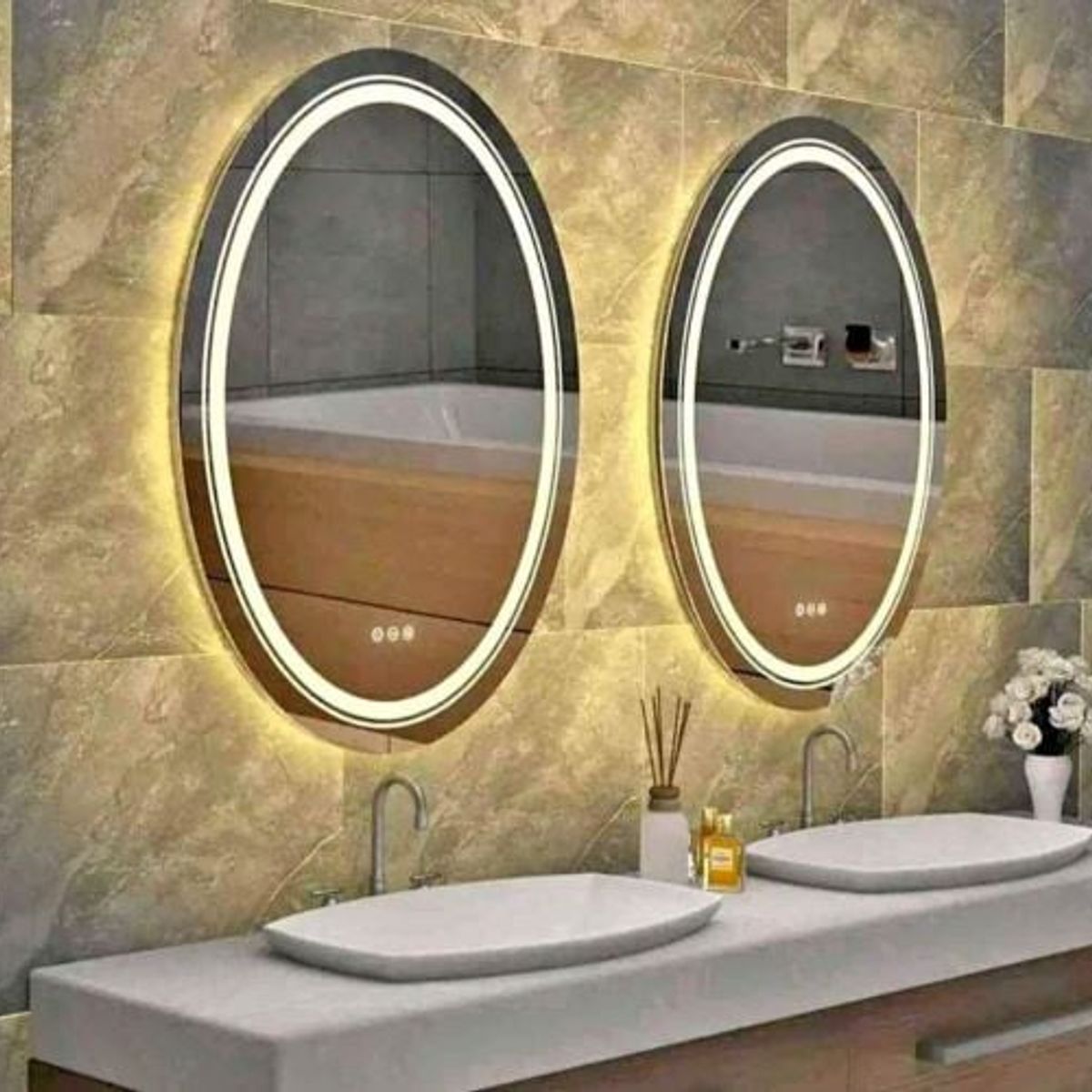 GENERICO - ESPEJO TOUCH REDONDO CON LUZ LED 60CM…