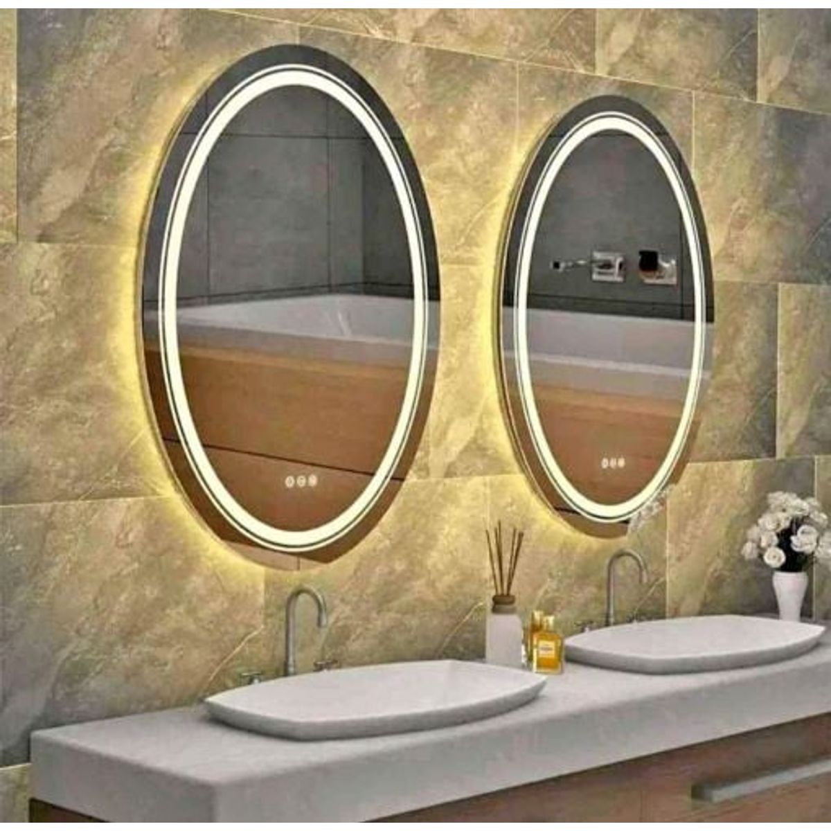 GENERICO - ESPEJO TOUCH REDONDO CON LUZ LED 60CM…