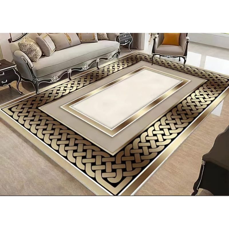 GENERICO - ALFOMBRA ANTIDESLIZANTE 200x240 CM CON DISEÑO DORADO TF