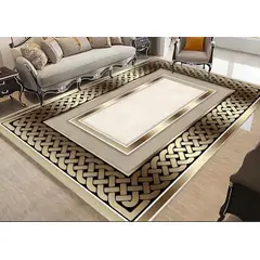 GENERICO - ALFOMBRA ANTIDESLIZANTE 200x240 CM CON DISEÑO DORADO TF