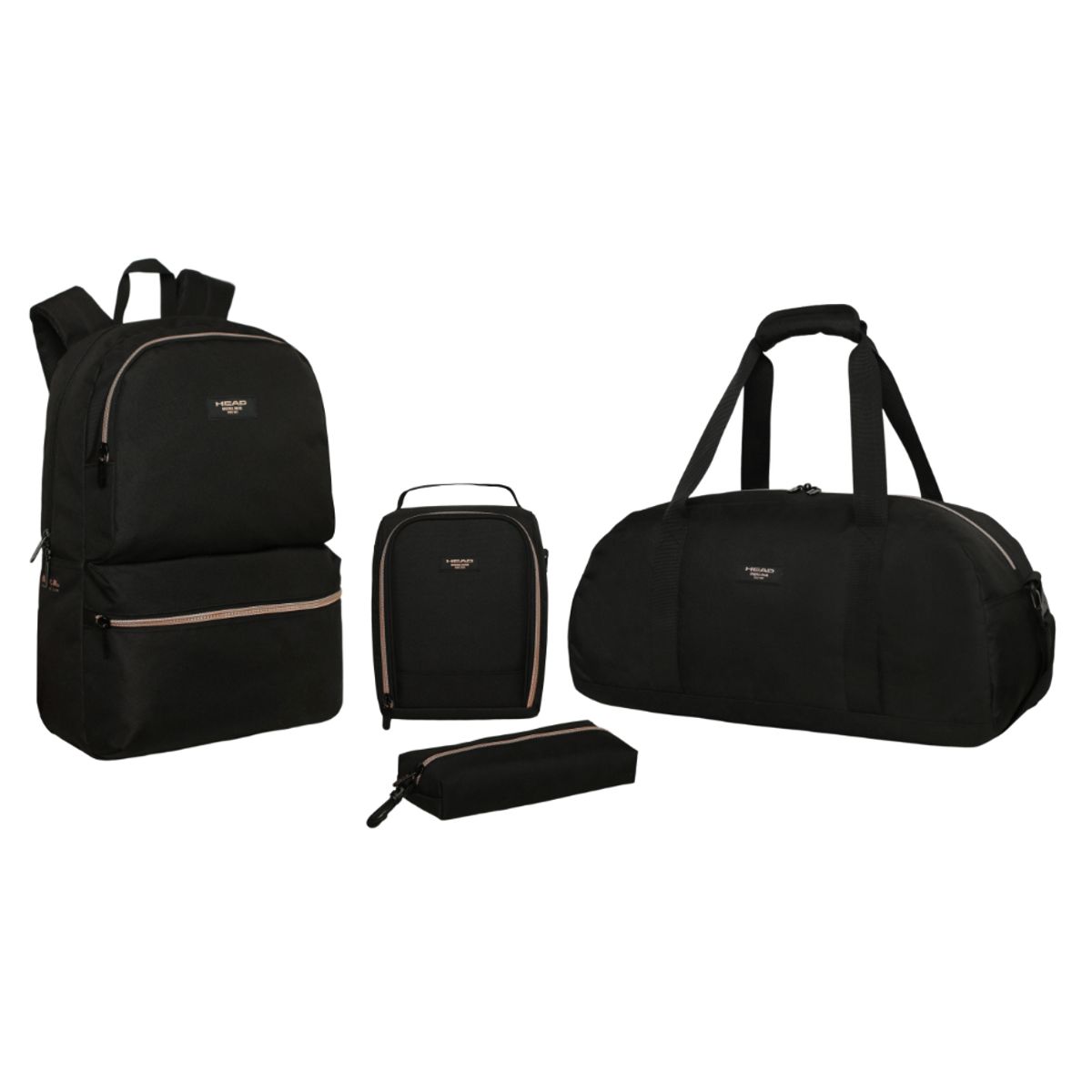 HEAD - Pack Atomico Escolar Mujer Negro Rose Gold Head