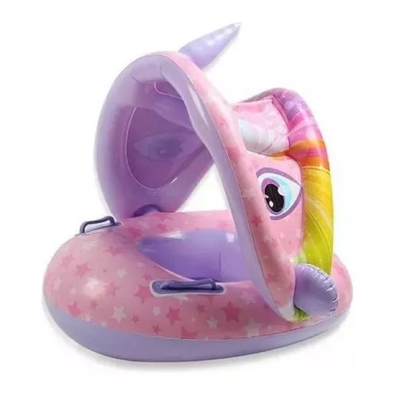 BABY - Flotador De Piscina Con Techo Para Bebe Y Niños Ajustable