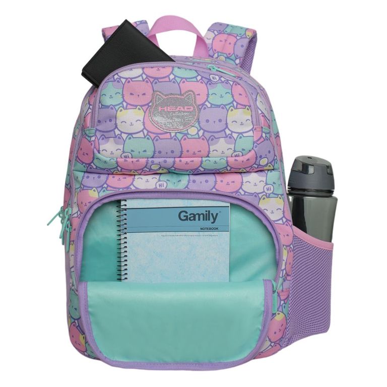 Mochila Infantil Nina Fantasy New Gatos Pastel Rosa TALLA UNICA