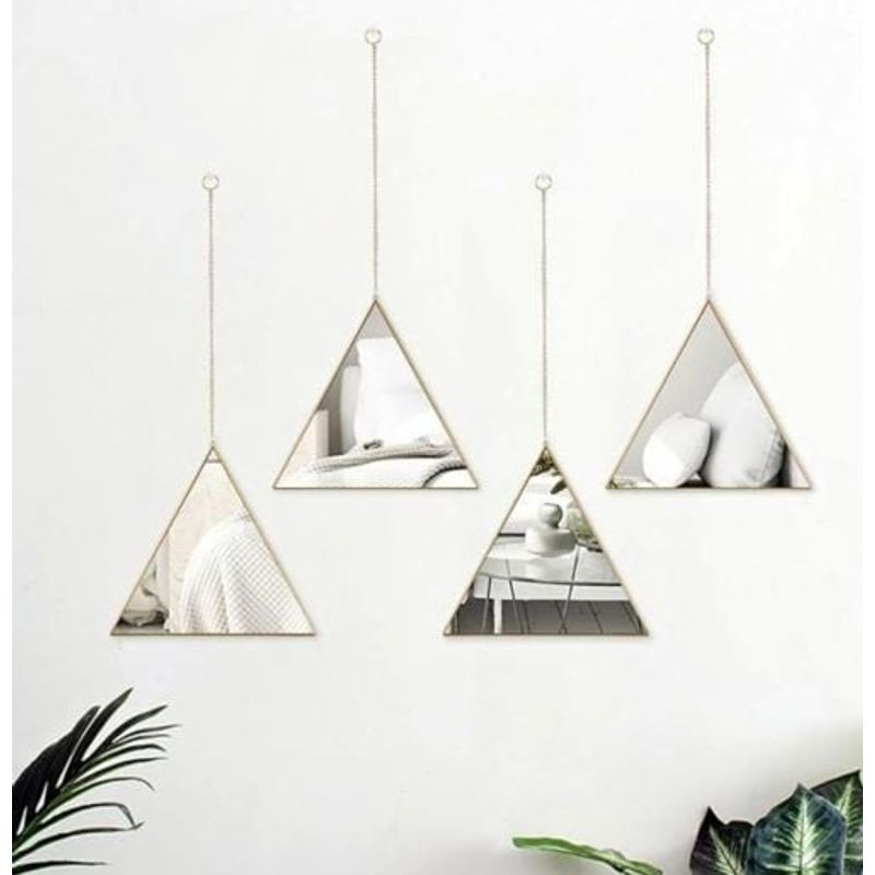 GENERICO - Set 4 Espejos Decorativos Diseño Triangulos