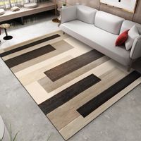 ALFOMBRA ANTIDESLIZANTE 200x240 CM CON DISEÑO RECTANGULOS BEIGE TF