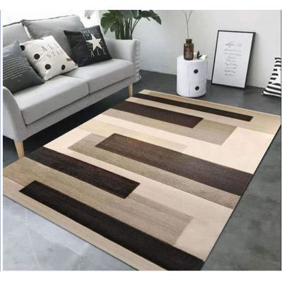 Imagen 2 del producto ALFOMBRA ANTIDESLIZANTE 200x240 CM CON DISEÑO RECTANGULOS BEIGE TF