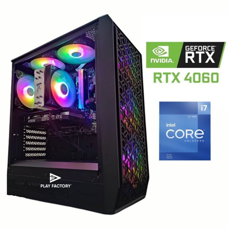 INTEL - PC Gamer Intel i7 12700F - RTX 4060 - 16GB RAM DDR4 - 1TB - Win11
