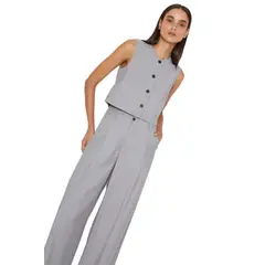 JACINTA TIENDA - Pantalón Oxford líneas gris