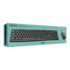 LOGITECH - Kit de teclado y mouse MK120 Español Latinoamérica de color negro