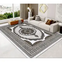 GENERICO - ALFOMBRA ANTIDESLIZANTE 180x200 CM CON DISEÑO CLASICOS GRIS TF