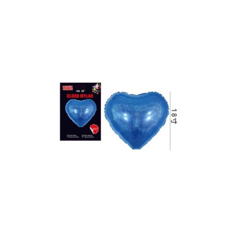 GENERICO - Globo Corazón Azul Metalizado