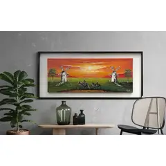 DEKAM DISEÑO - Cuadro Quijote Colores Pintado a Mano Enmarcado 146x66 cms