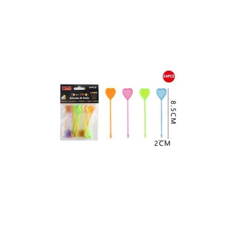 GENERICO - Revolvedor De Trago De Corazón 24 Pcs