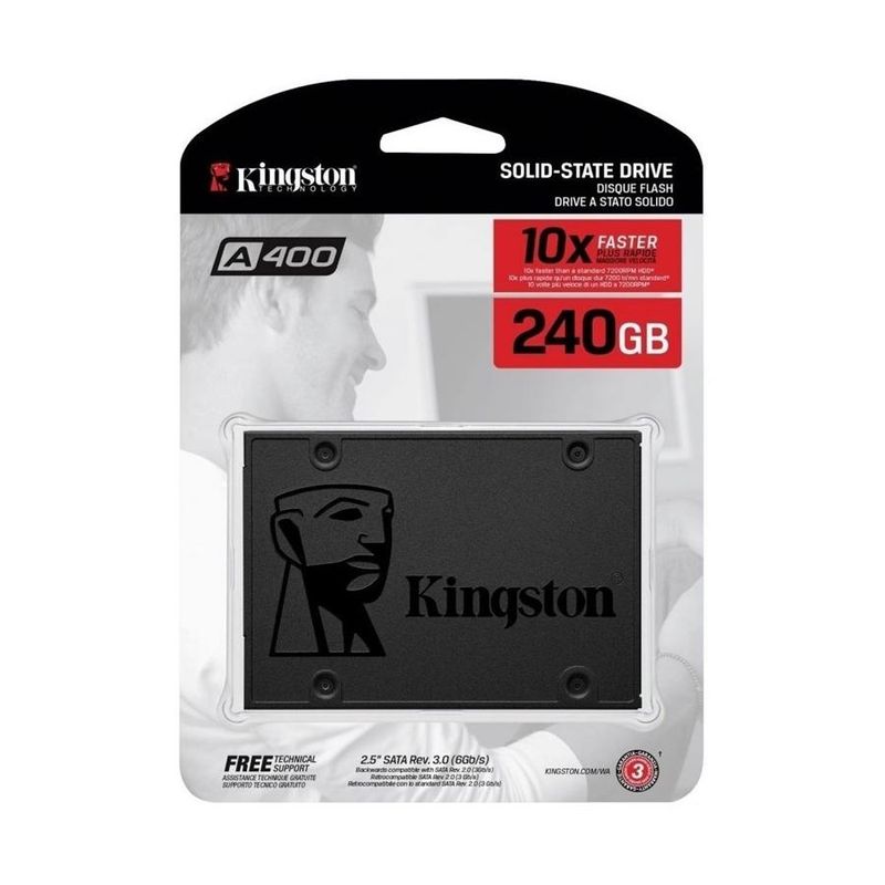KINGSTON - Disco Duro SSD 240GB A400 SATA3 2.5