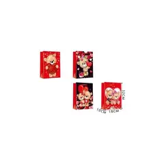 GENERICO - Bolsa De Regalo Ositos Café 18x10x32 Cm