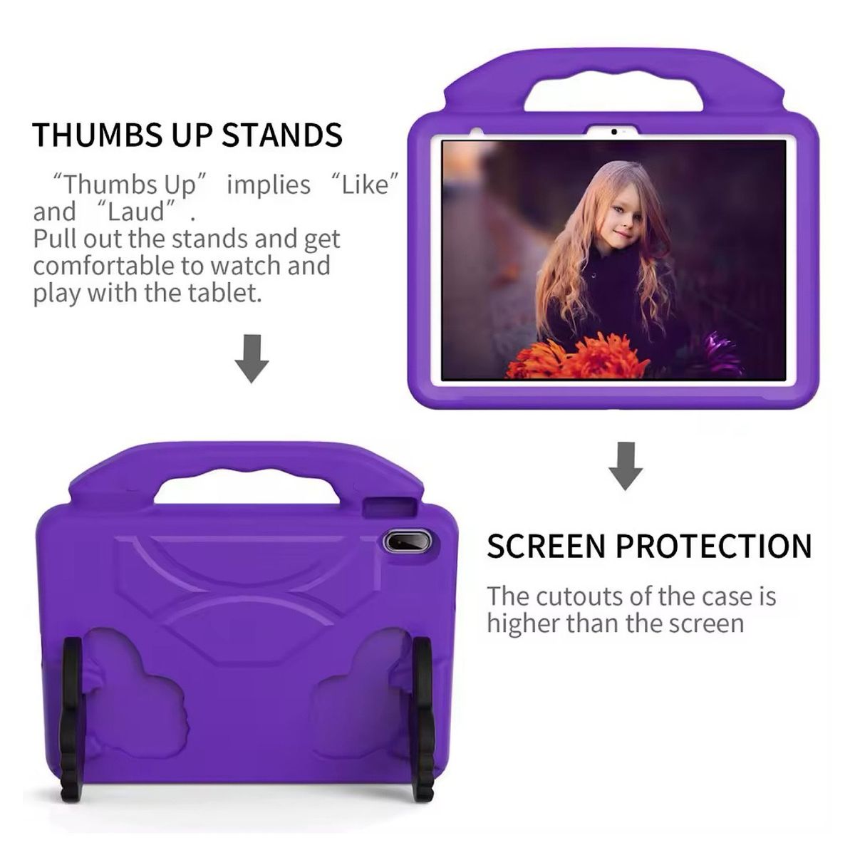 GENERICO - Carcasa Para iPad 10.9 Decima Gen - Niños Antigolpe Morado