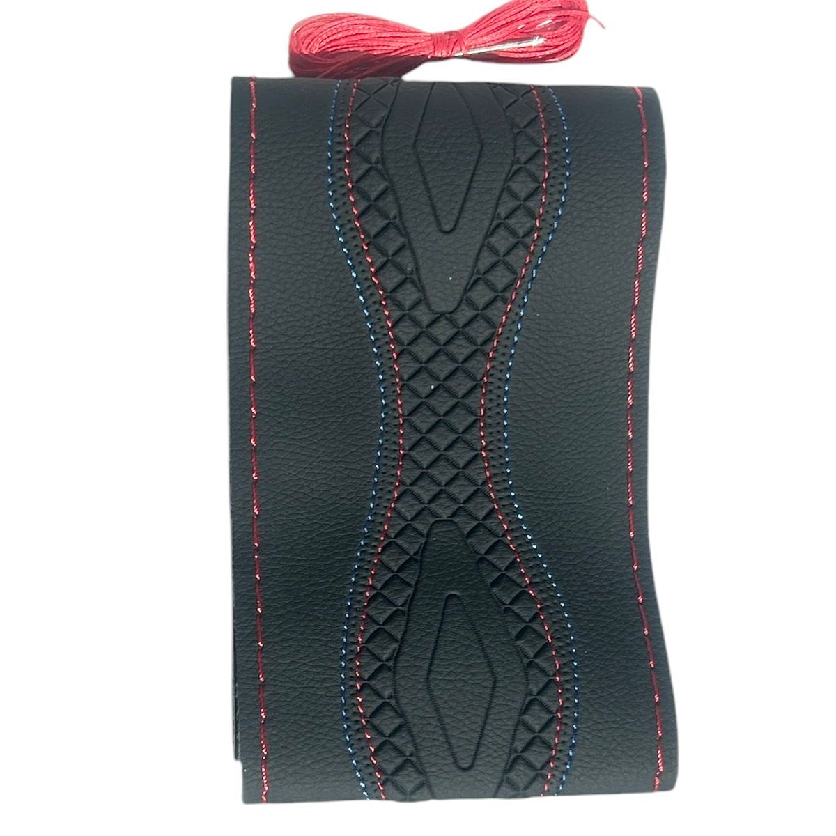 GENERICO - Funda Cubre Volante Cosido Antirresbalante 37-38cm Azul&Rojo