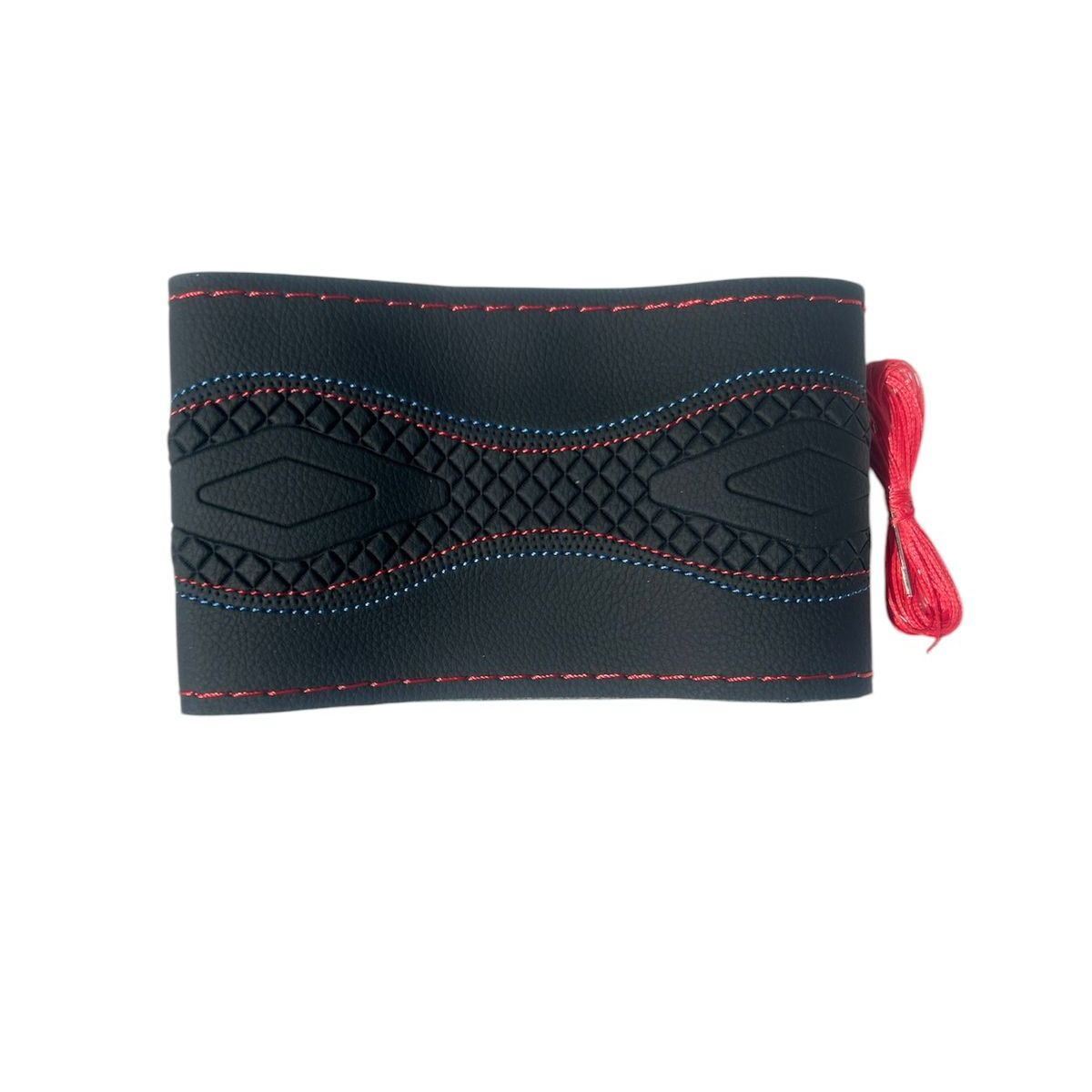 GENERICO - Funda Cubre Volante Cosido Antirresbalante 37-38cm Azul&Rojo