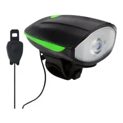 GENERICO - Luz De Bicicleta Delantera Con Bocina 8 Tonos Recargable