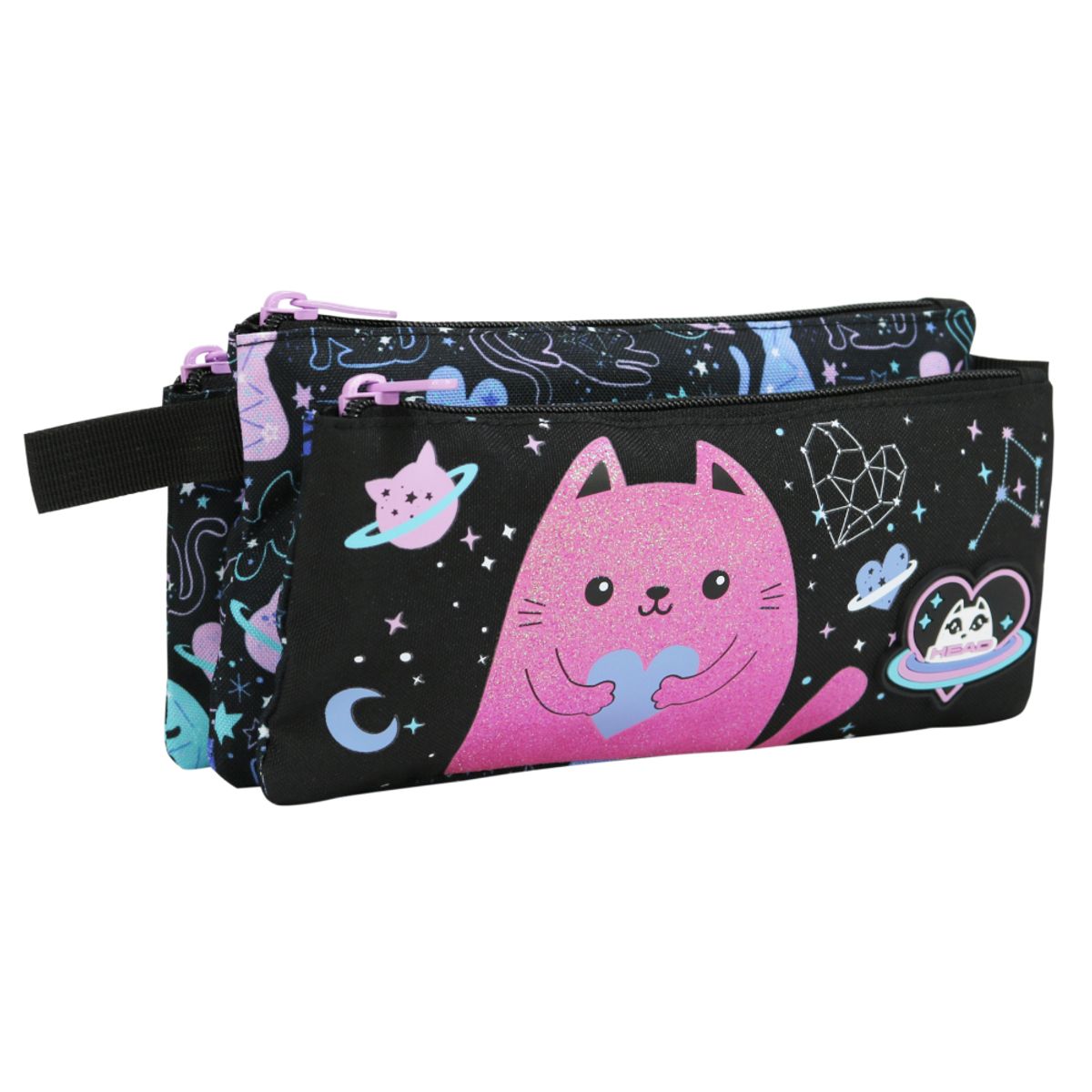 HEAD - Estuche Infantil Triple Celerio Space Cat Negro Head