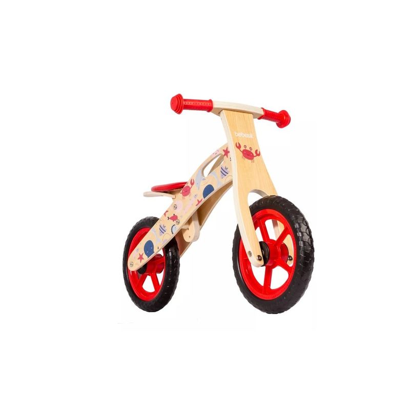 GENERICO - Bicicleta De Equilibrio Aprendizaje Madera Océano Rojo