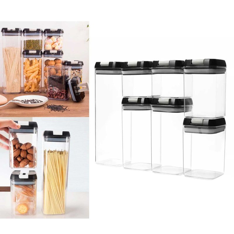 GENERICO - Set De 7 Contenedores Hermeticos De Plastico Cocina Despensa