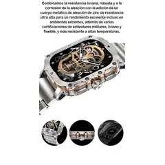 GENERICO - SmartWatch AK72 Plateado Hombre IP68 Amoled