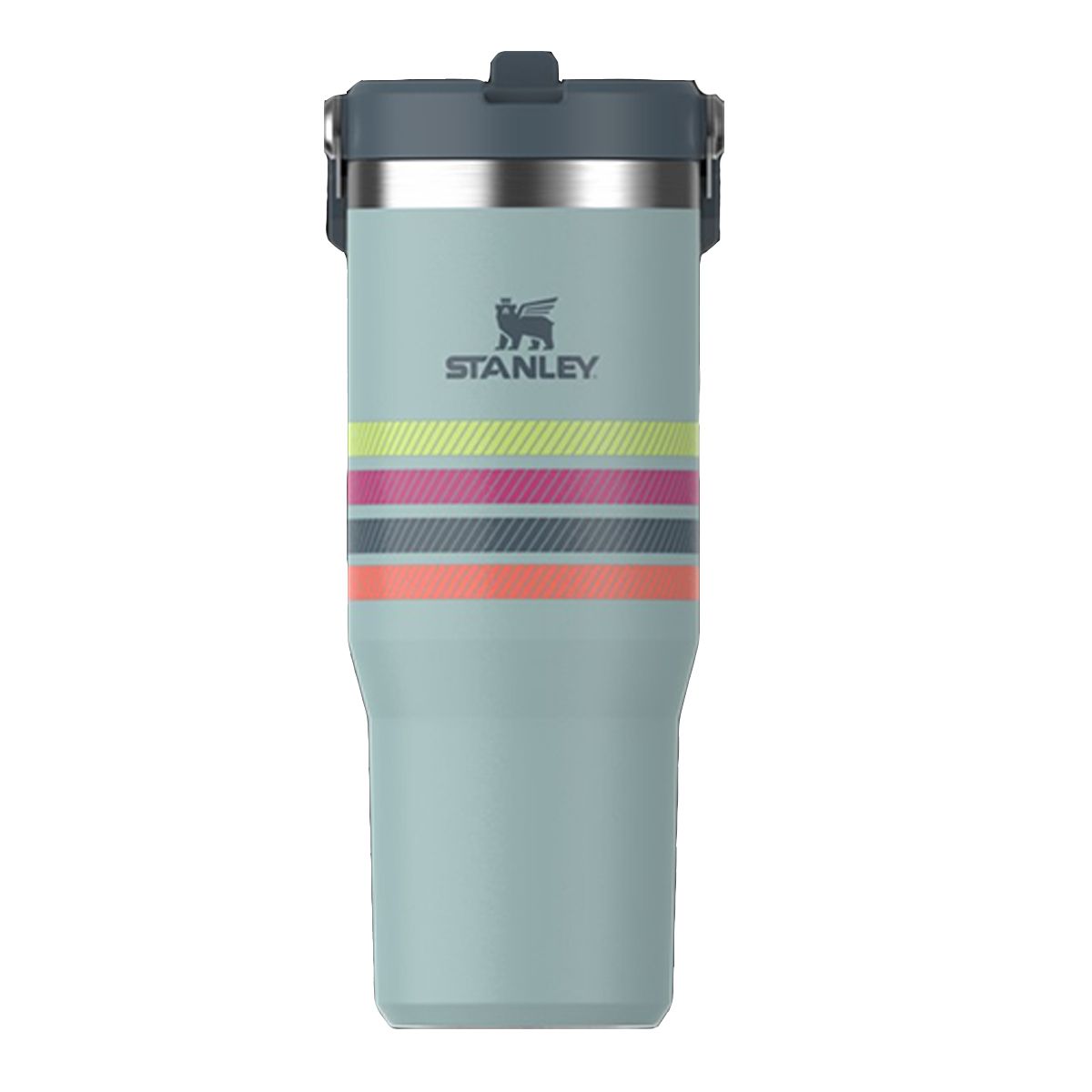 STANLEY - Botella Térmica Stanley Flip Straw Peony Seafoam Stripe- 887 ml