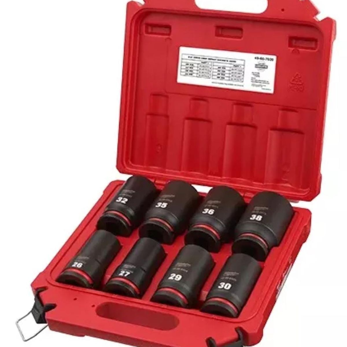 MILWAUKEE - Juego dados impacto largo 3/4" hexagonales 8 piezas 26-38mm MILWAUKEE