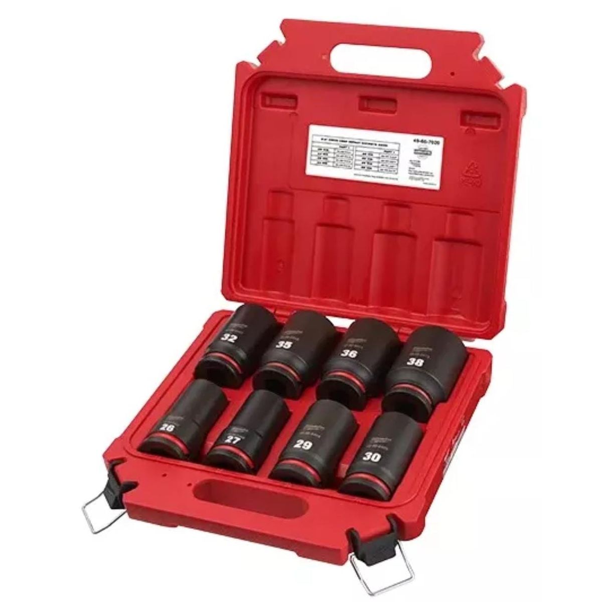 MILWAUKEE - Juego dados impacto largo 3/4" hexagonales 8 piezas 26-38mm MILWAUKEE