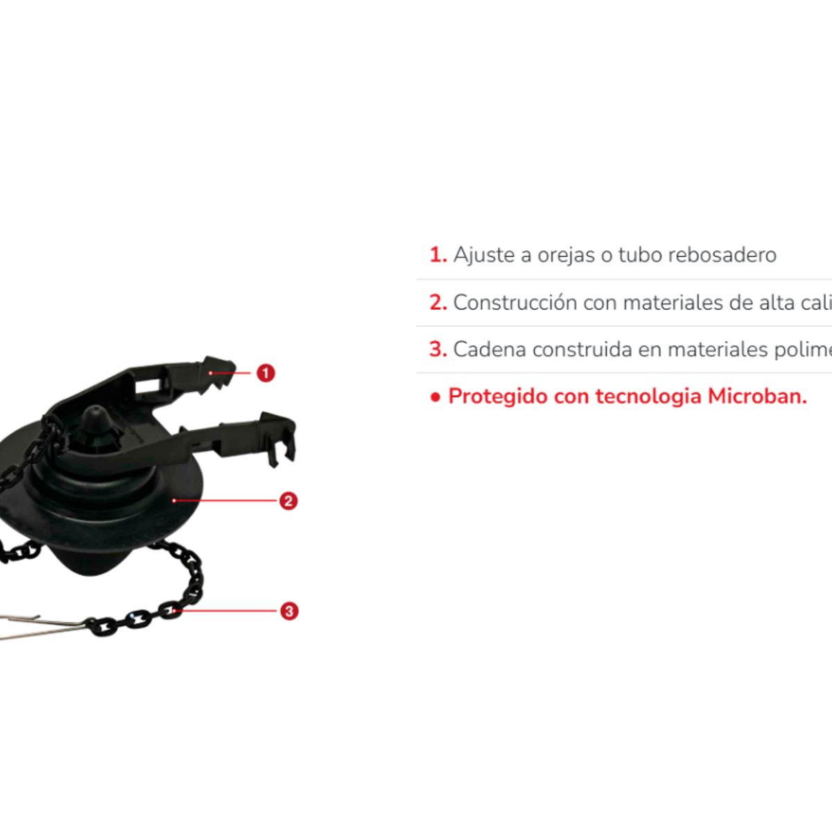 GENERICO - SOPAPA 2 DESCARGA FLUIDMASTER WC