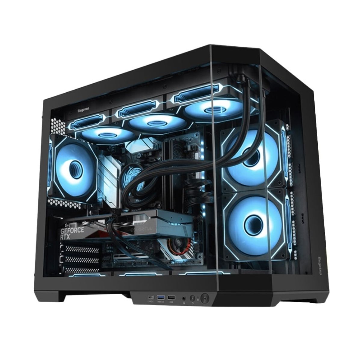 GENERICO - GABINETE GAMER LUMI 3T BLACK SEGOTEP M-ATX