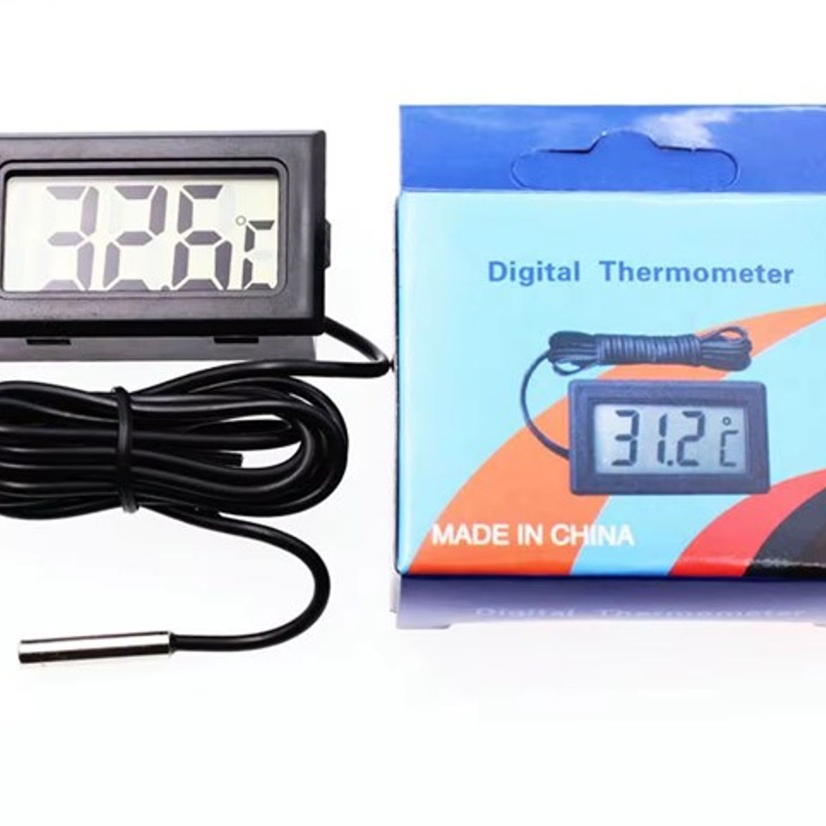 GENERICO - Pack 5 Termómetros Digitales Con Sonda Terrarios